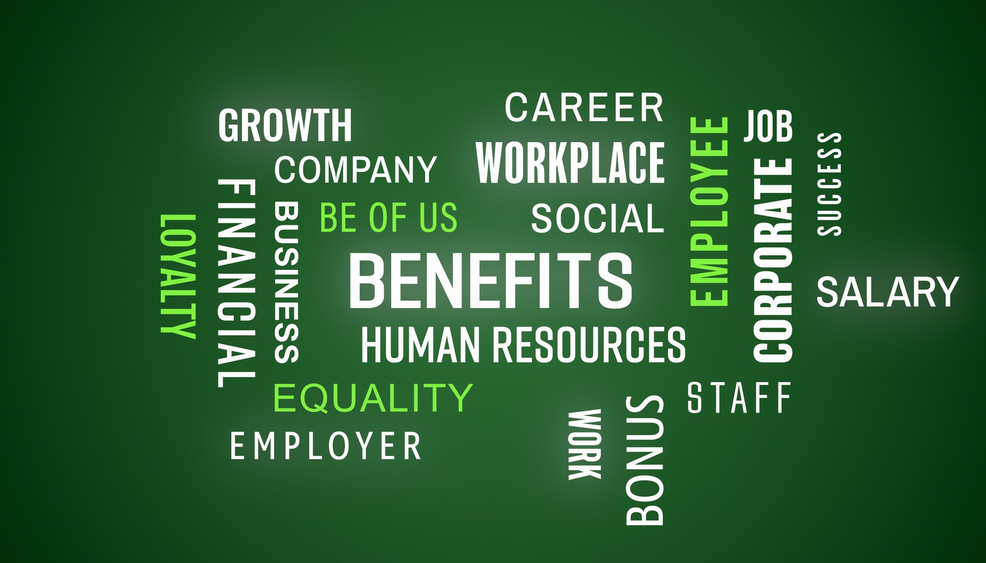 Illustation of benefits - keywords cloud.